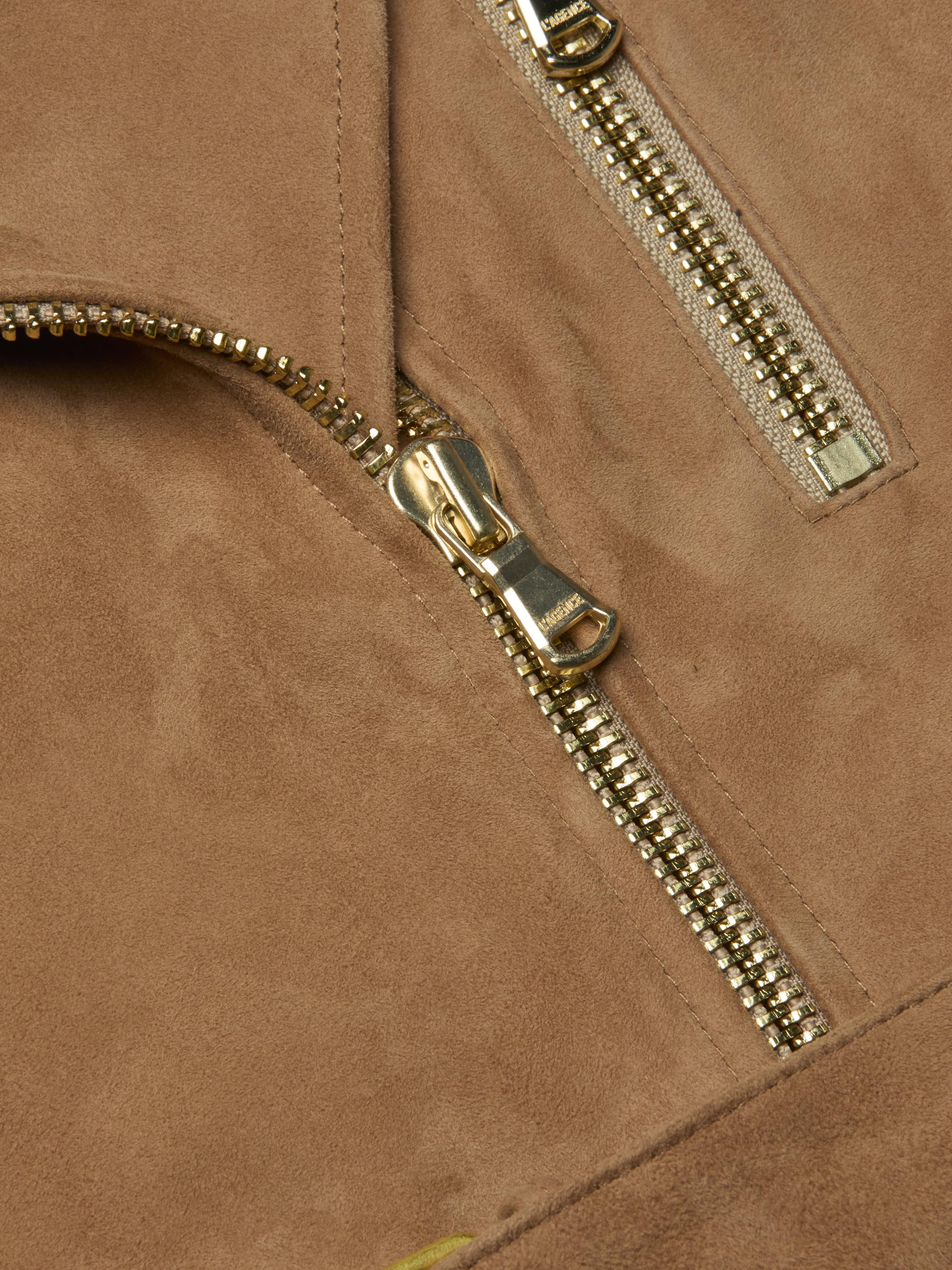 Dinah Suede Biker Jacket In Dark Chai Latte