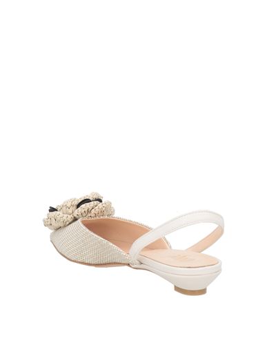 Ovyé Woman Ballet flats Beige Size 10 Leather, Textile fibers