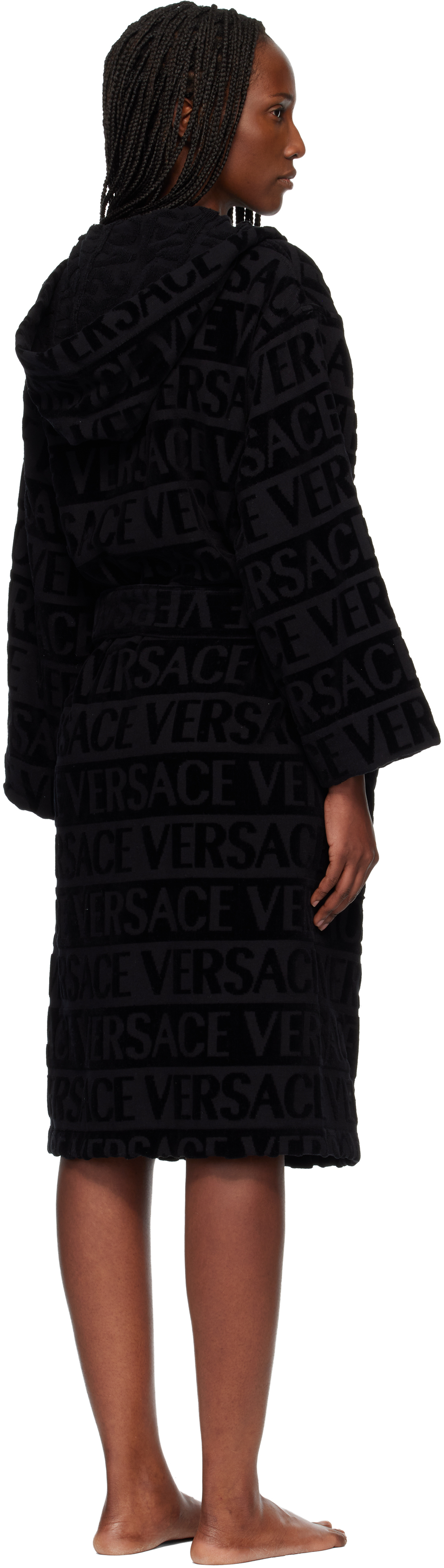 Black 'Allover' Bathrobe