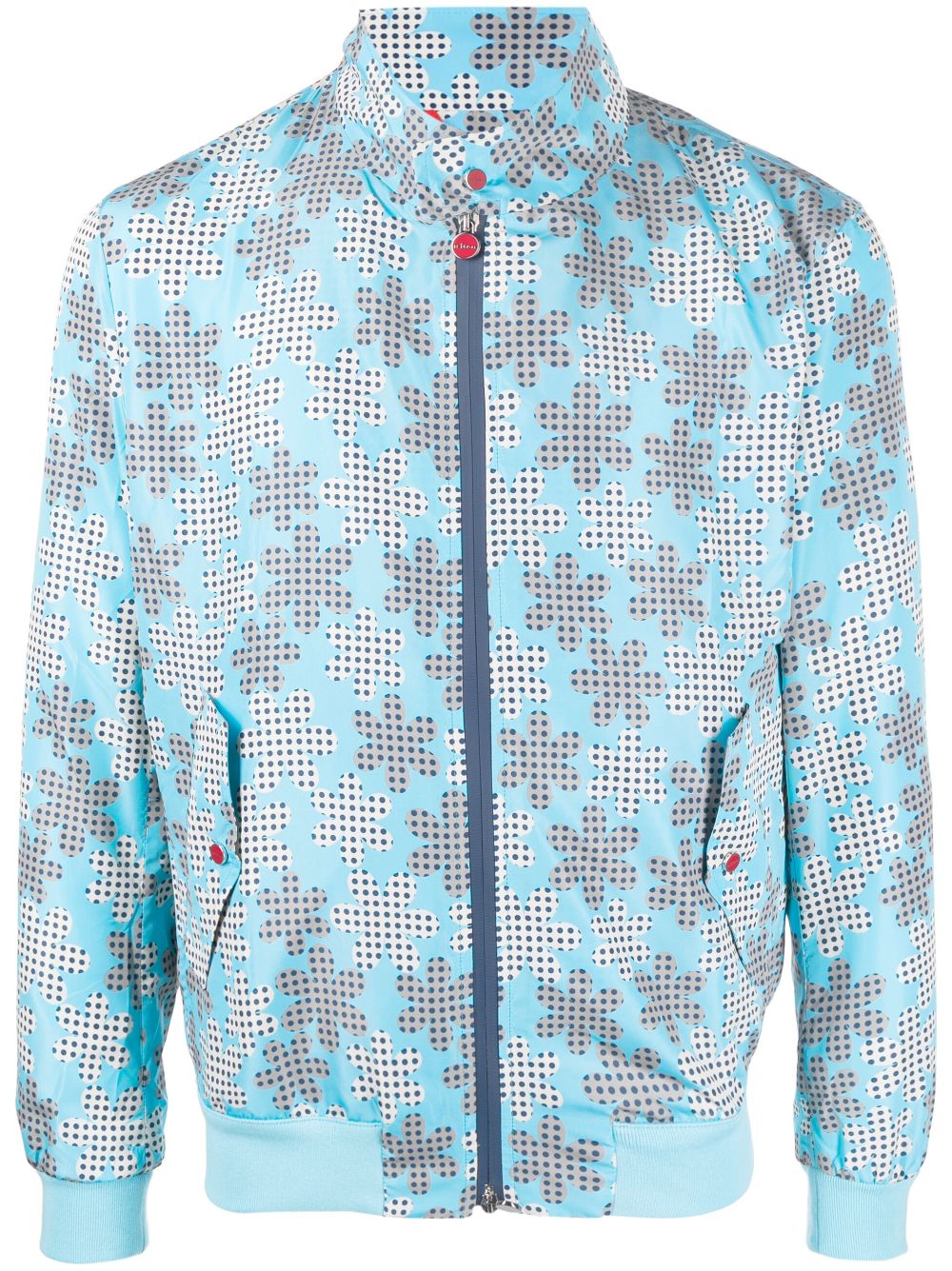 Graphic-print bomber jacket - Blue