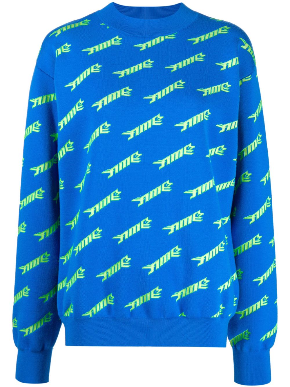 Logo-intarsia jumper - Blue