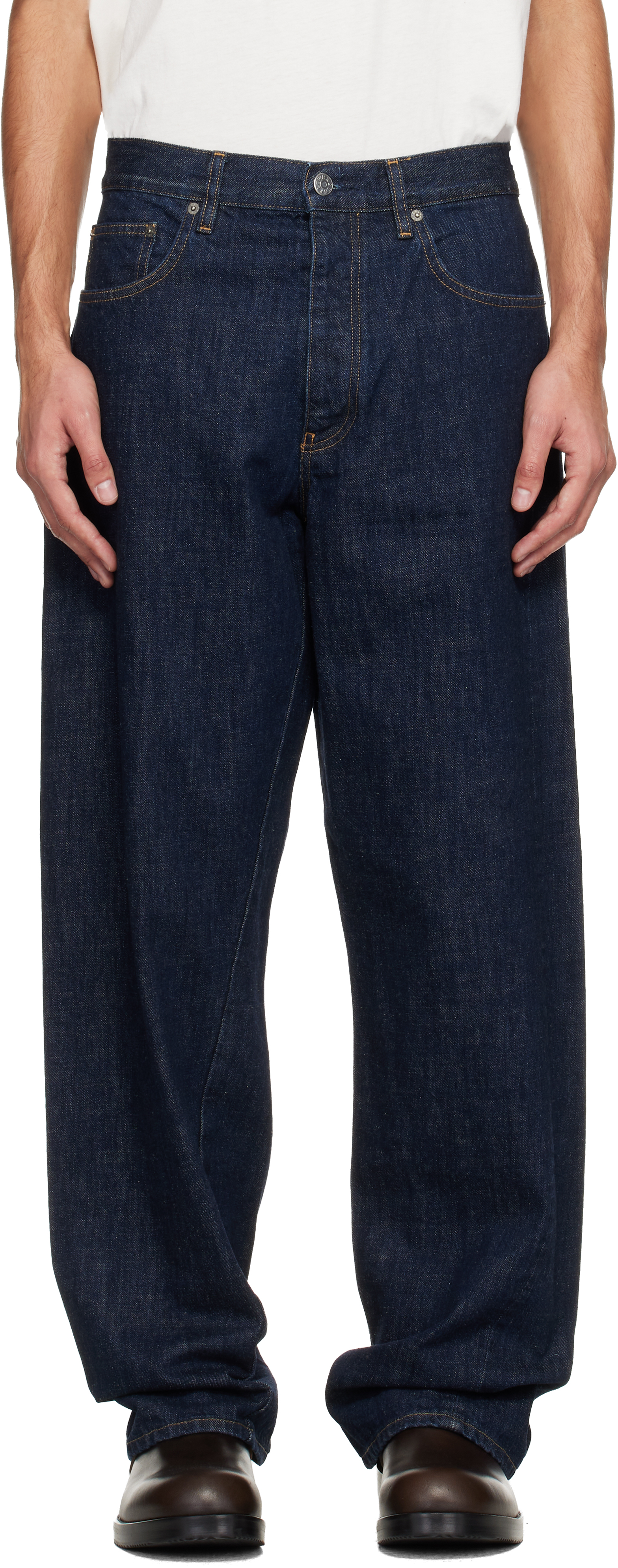 Blue Wide Twist Jeans