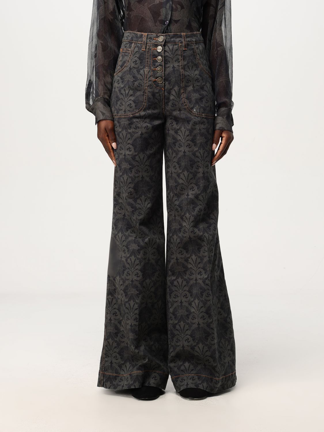 Printed flared jeans - Blue