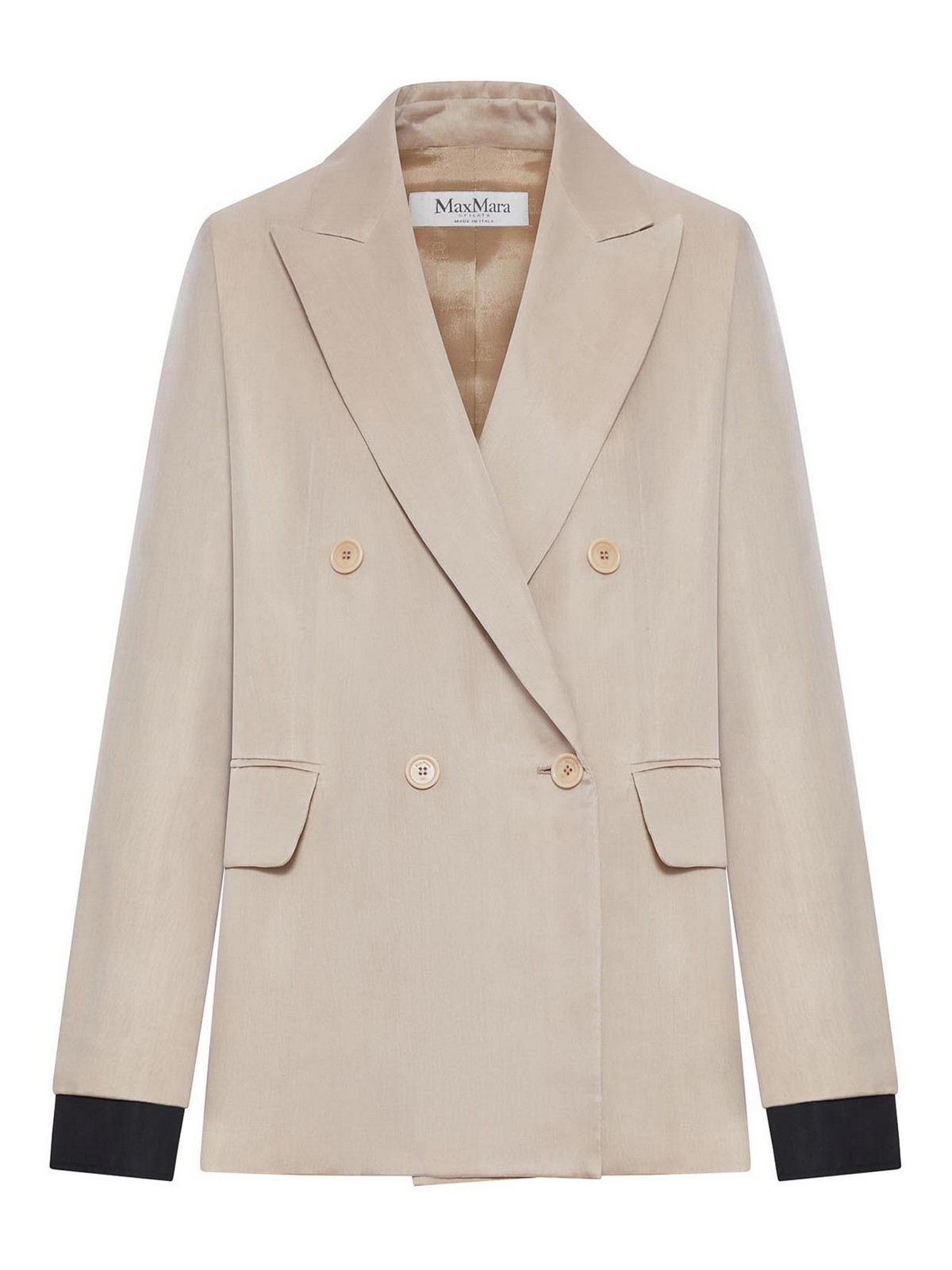 Over Blazer In Linen Canvas And Organza
