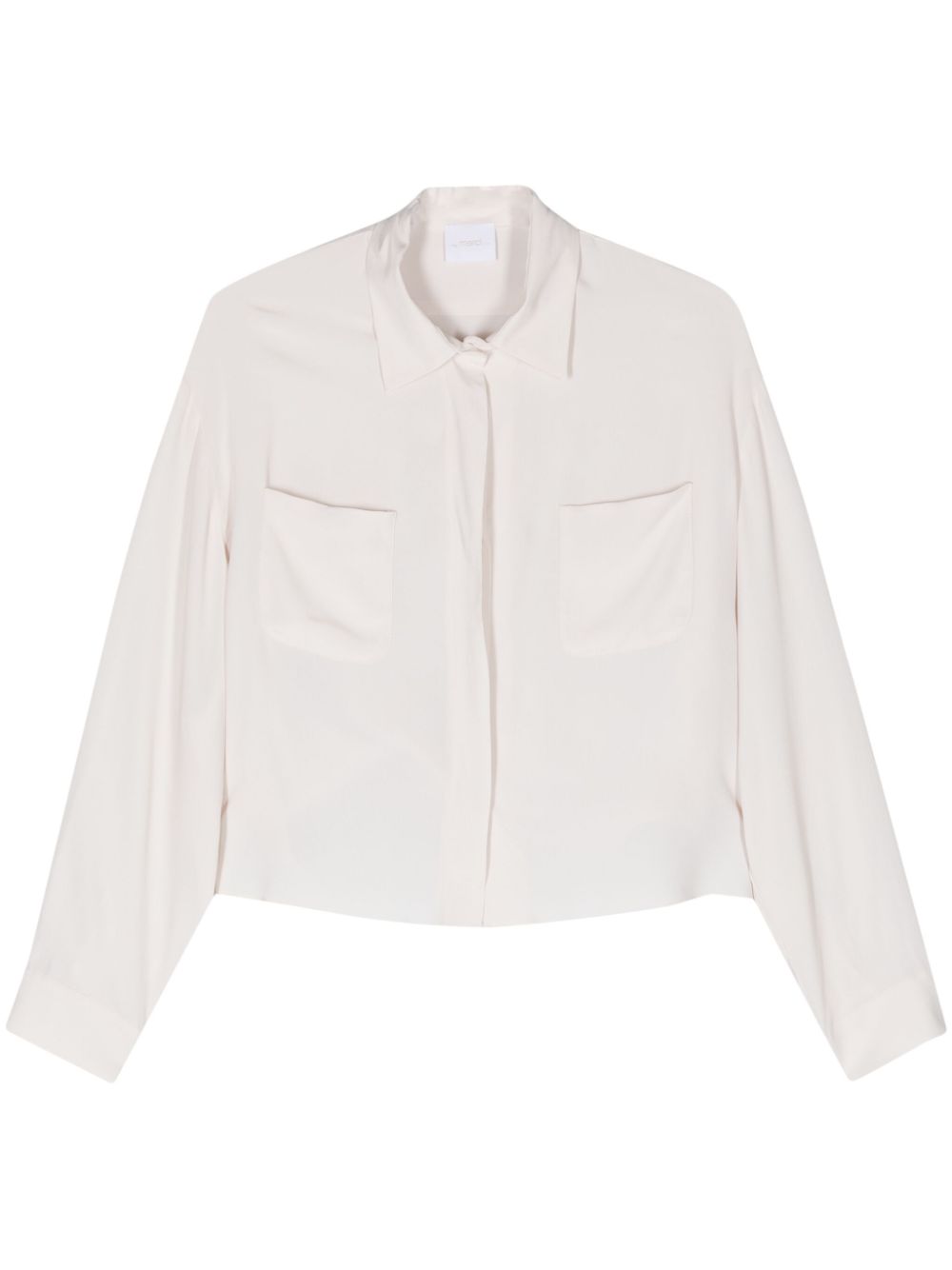 Crepe cropped shirt - Neutrals
