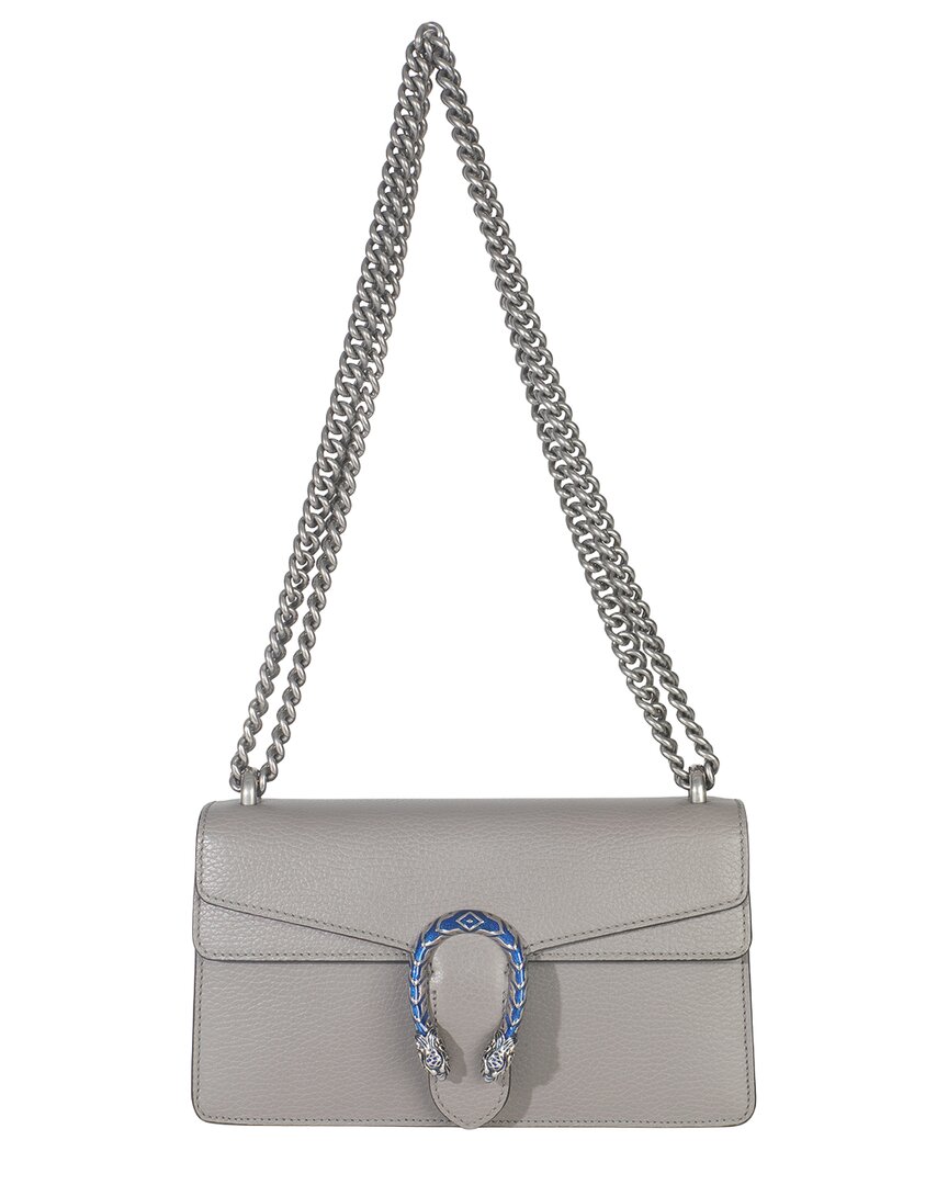 Gray Pebbled Calfskin Small Dionysus Shoulder Bag (Authentic Pre-Loved)
