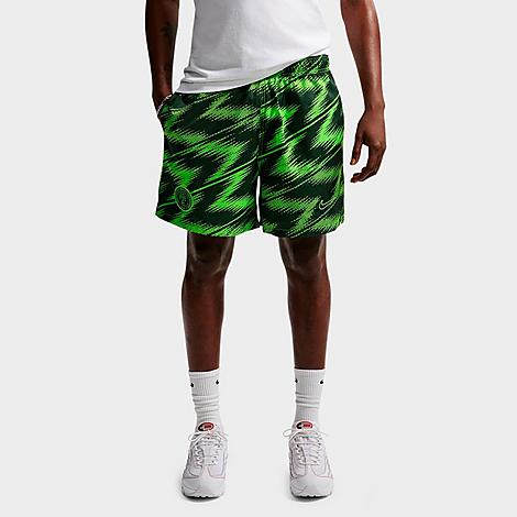 Men's Club Nigeria Soccer Flow Shorts in Electric Green/Pro Green/Electric Green
