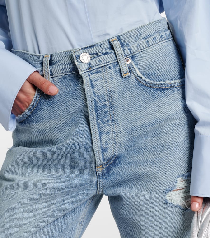 90s distressed mid-rise straight jeans
