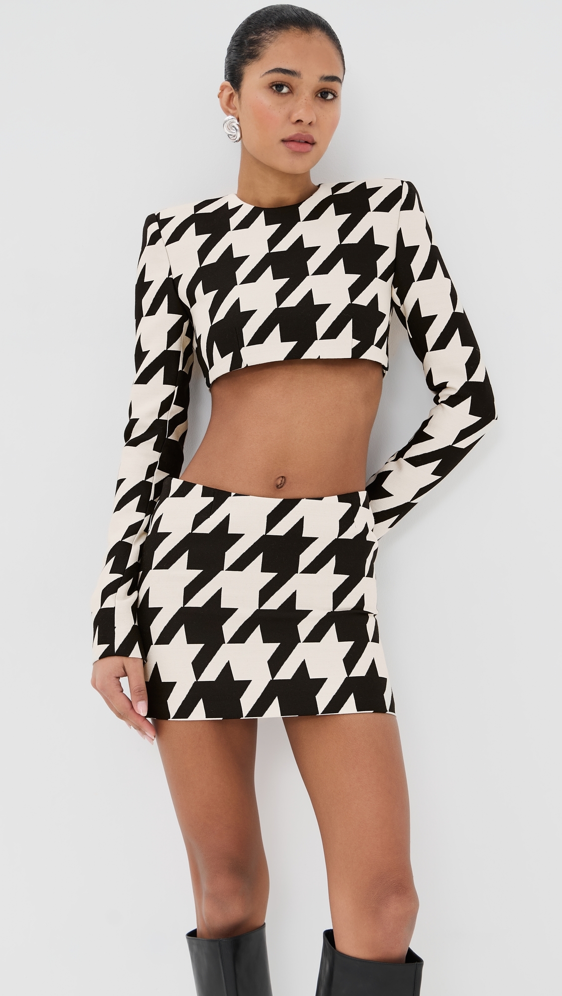 Low Rise Mini Skirt Black/White