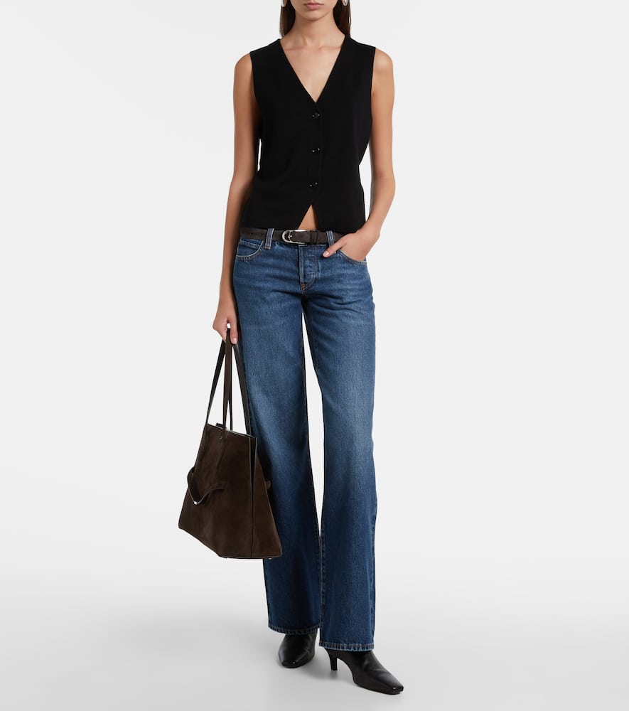The Gray low-rise wide-leg jeans