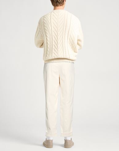 Man Pants Ivory Size 36 Cotton, Elastane