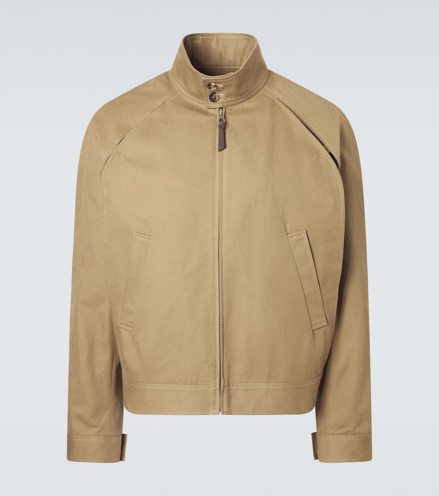 Layered cotton gabardine jacket