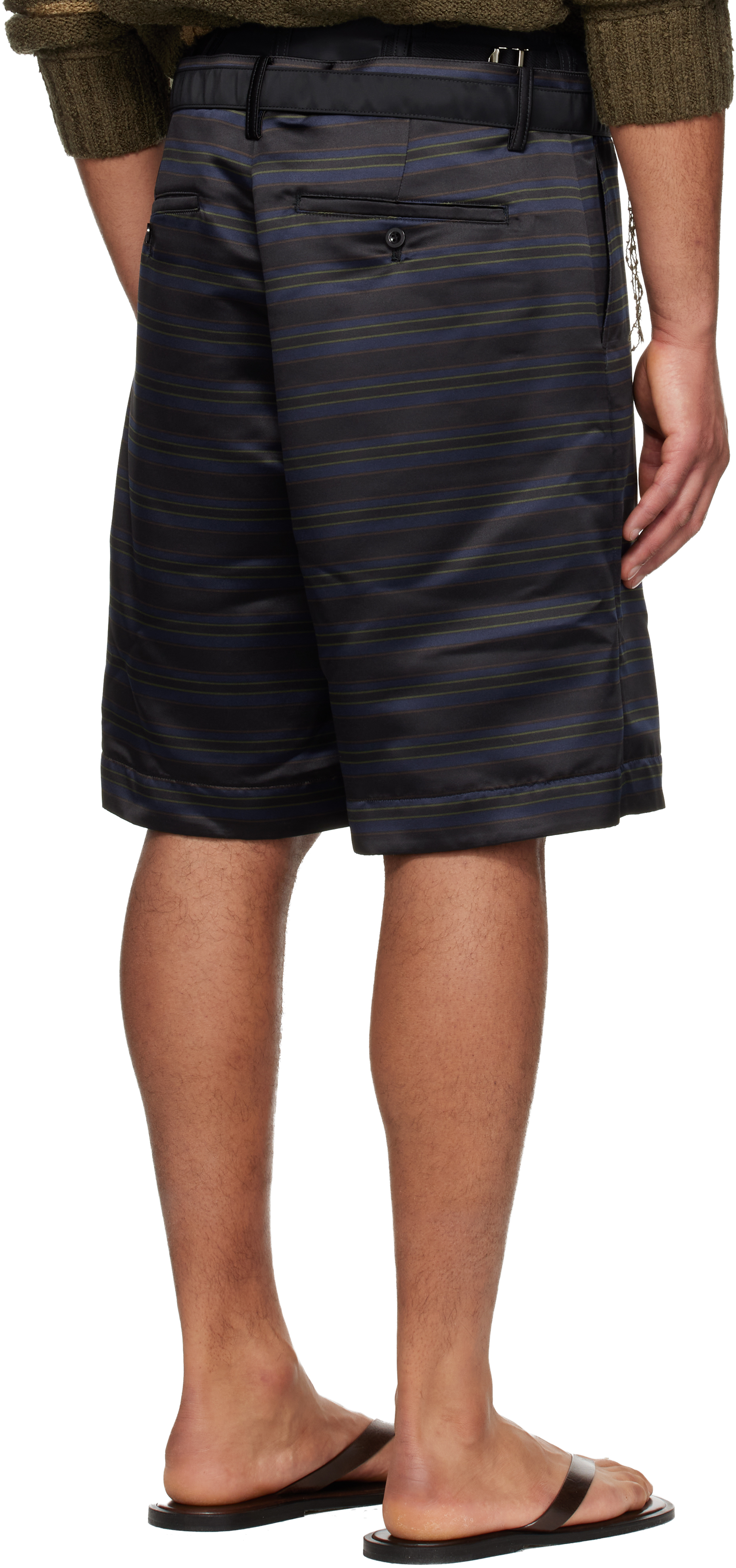 Navy Horizontal Stripe Shorts