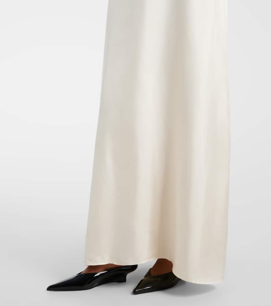 Róhe Lace-appliqué silk gown