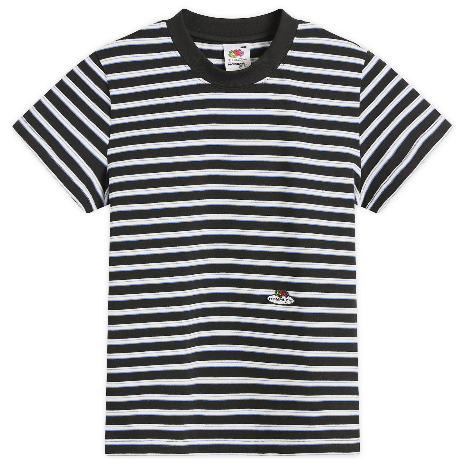 Women's Striped Baby T-Shirt in Baby Blue