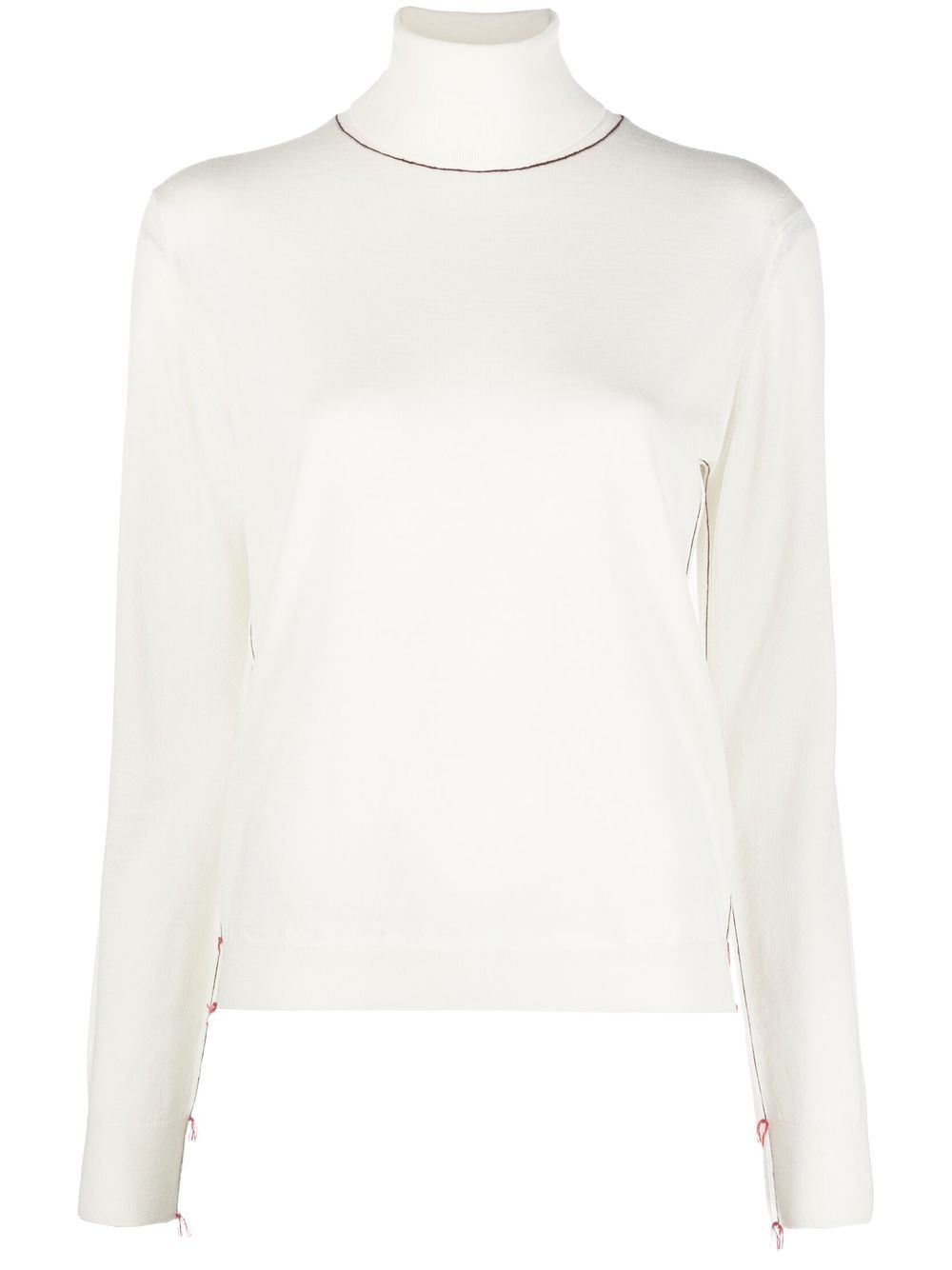 Roll-neck wool jumper - Red