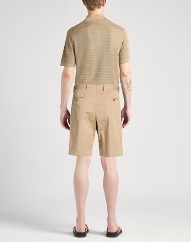 Man Shorts & Bermuda Shorts Sand Size 36 Cotton, Elastane