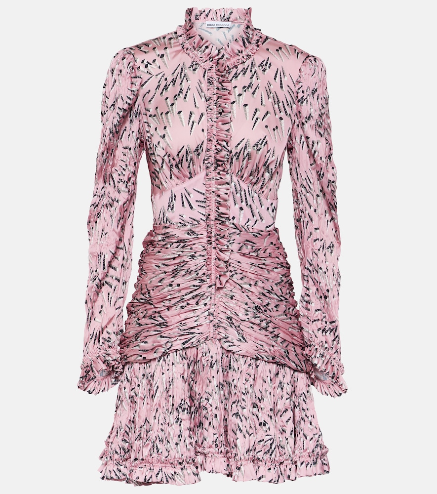 Printed ruched minidress