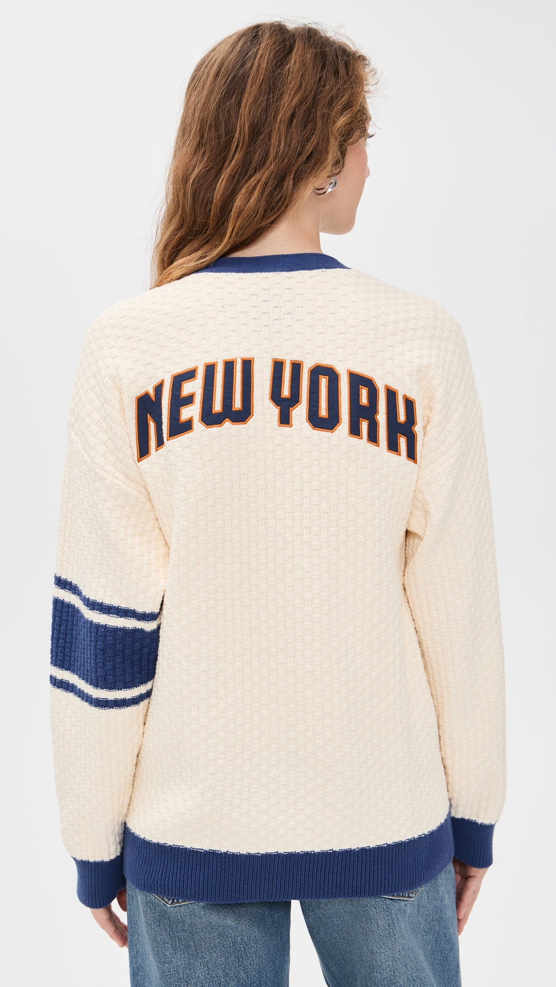 Knit Cotton Varsity Sweater Knicks Sugar