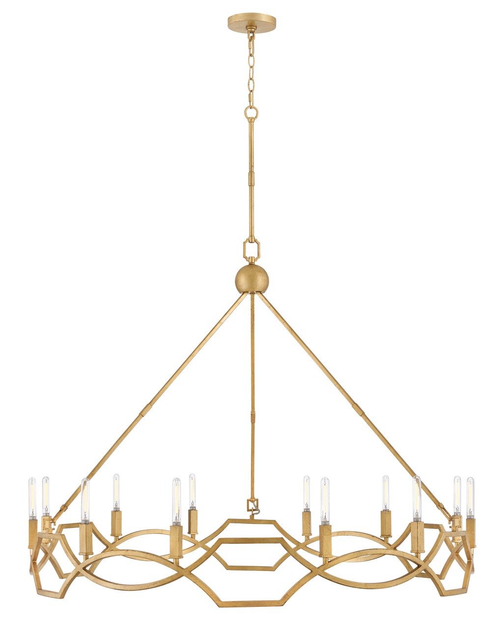 Distressed Brass LED Chandelier from the Leona Collection