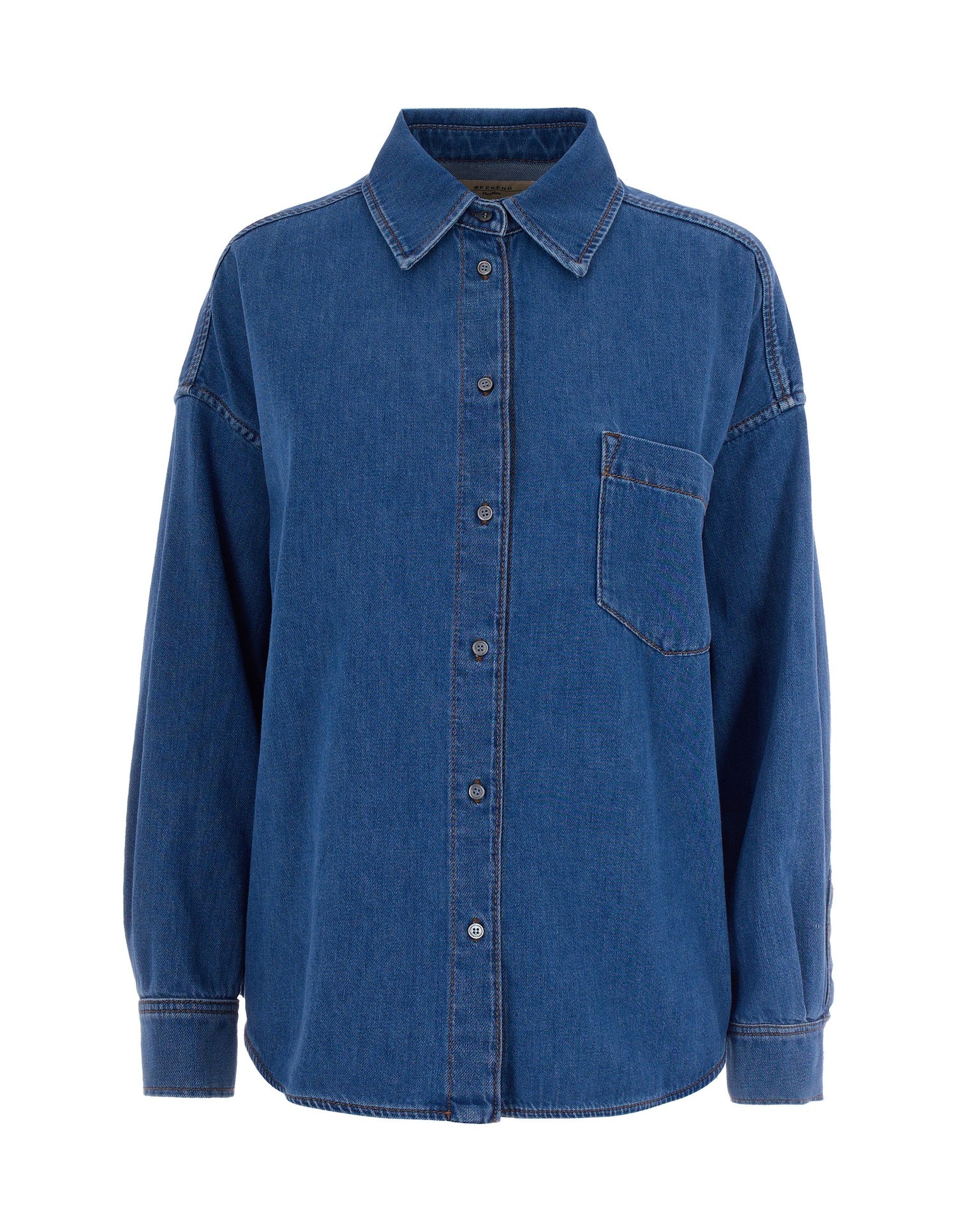 Oversized Denim Shirt — Blue