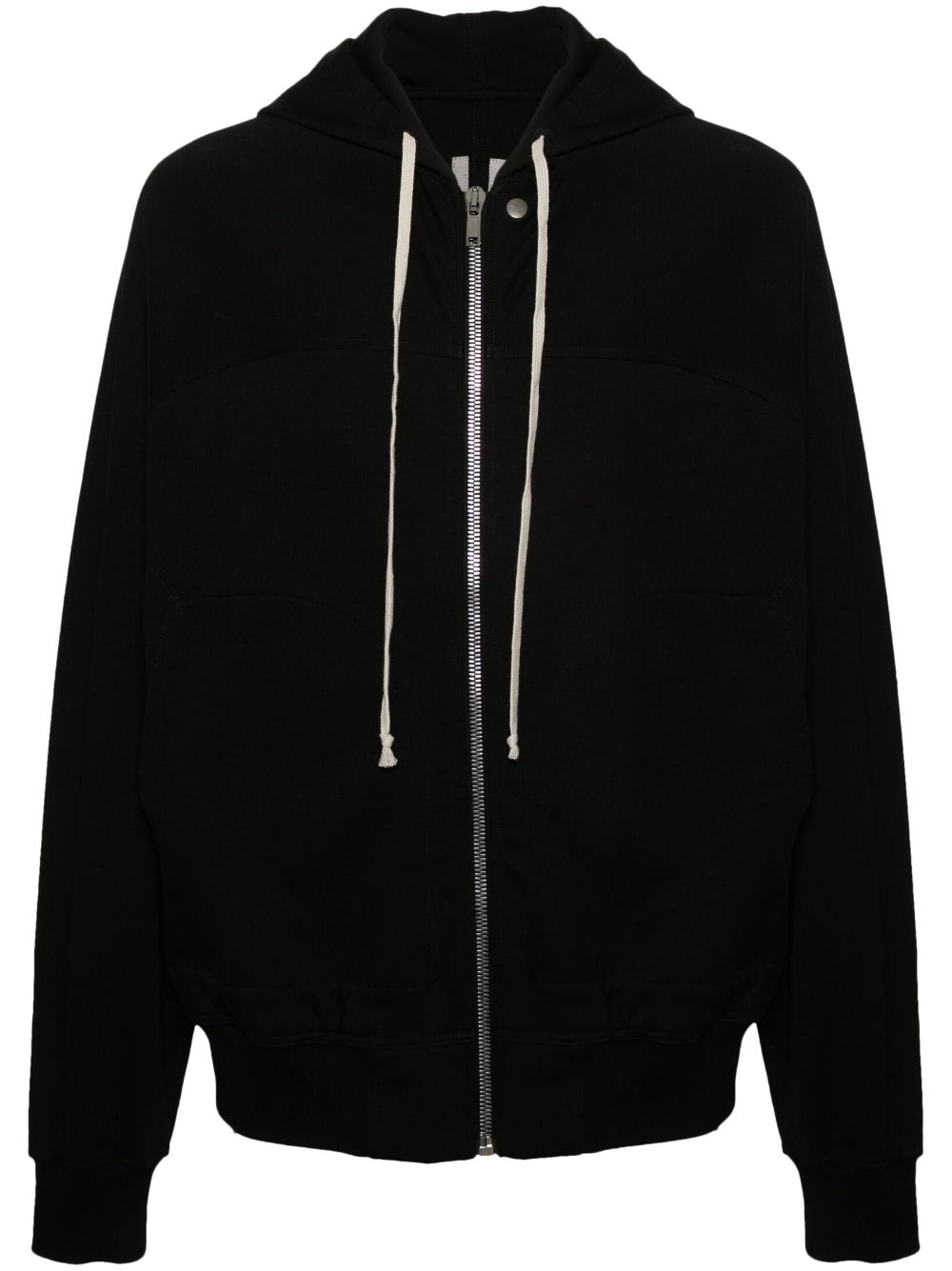 Zip-up cotton hoodie - Black