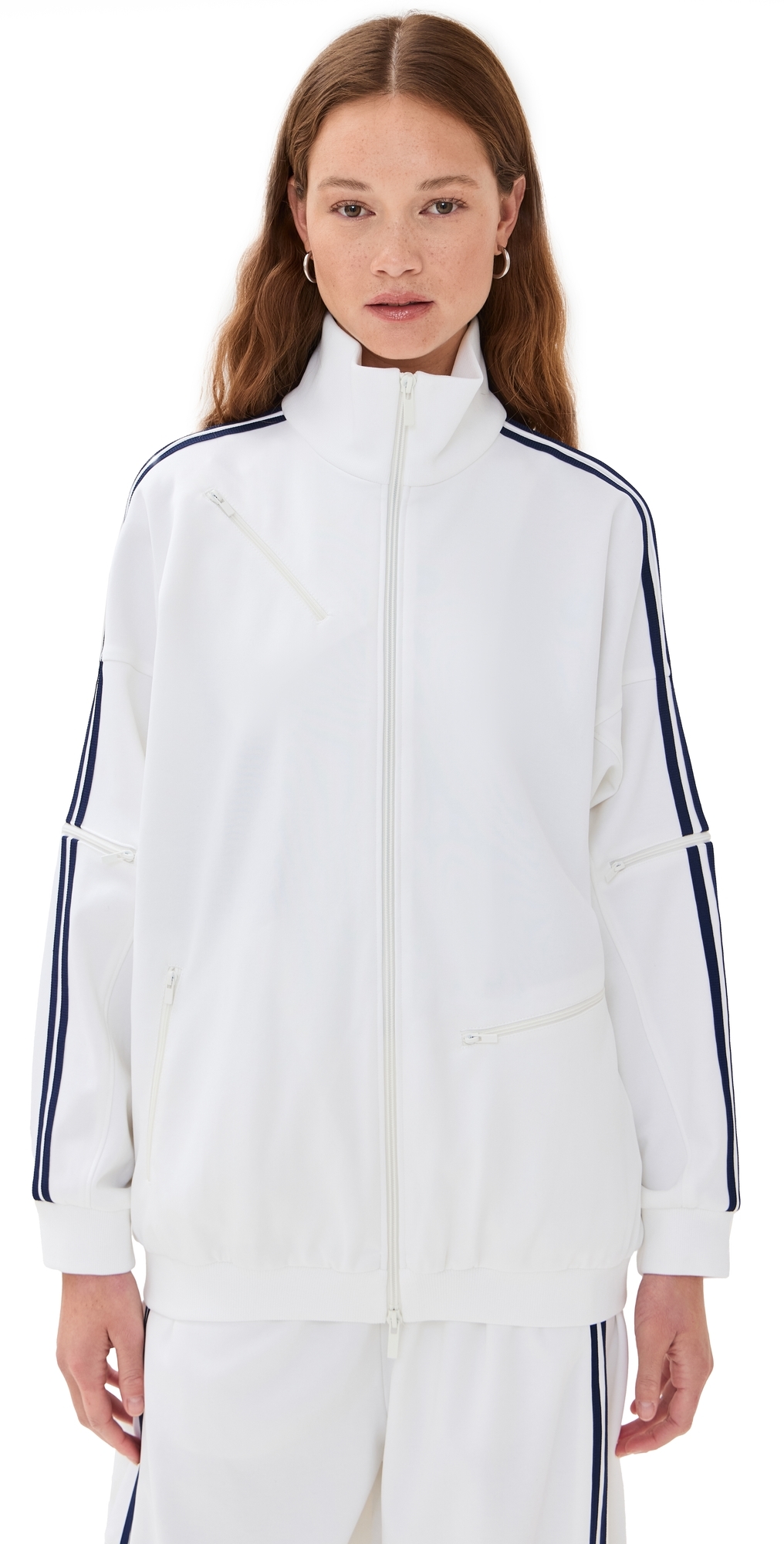 Active Knit Zipper Detailed Track Jacket White