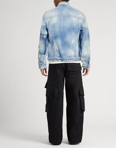 Man Denim outerwear Blue Size 36 Cotton