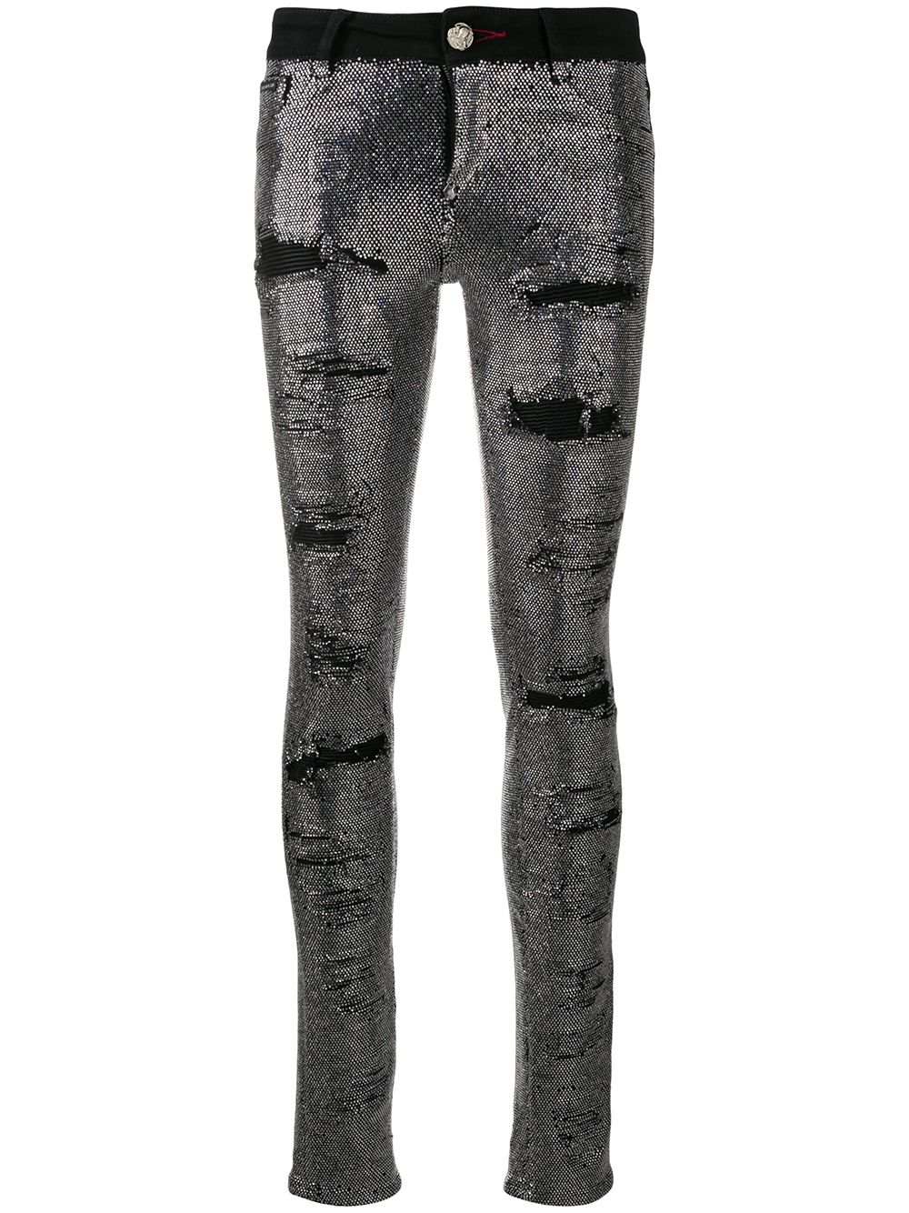 Crystal-embellished skinny jeans - Black