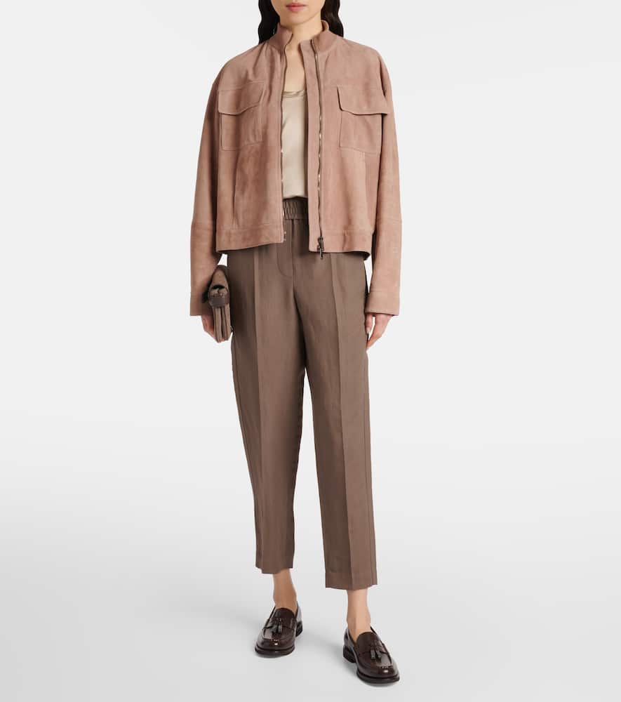 Mid-rise straight pants