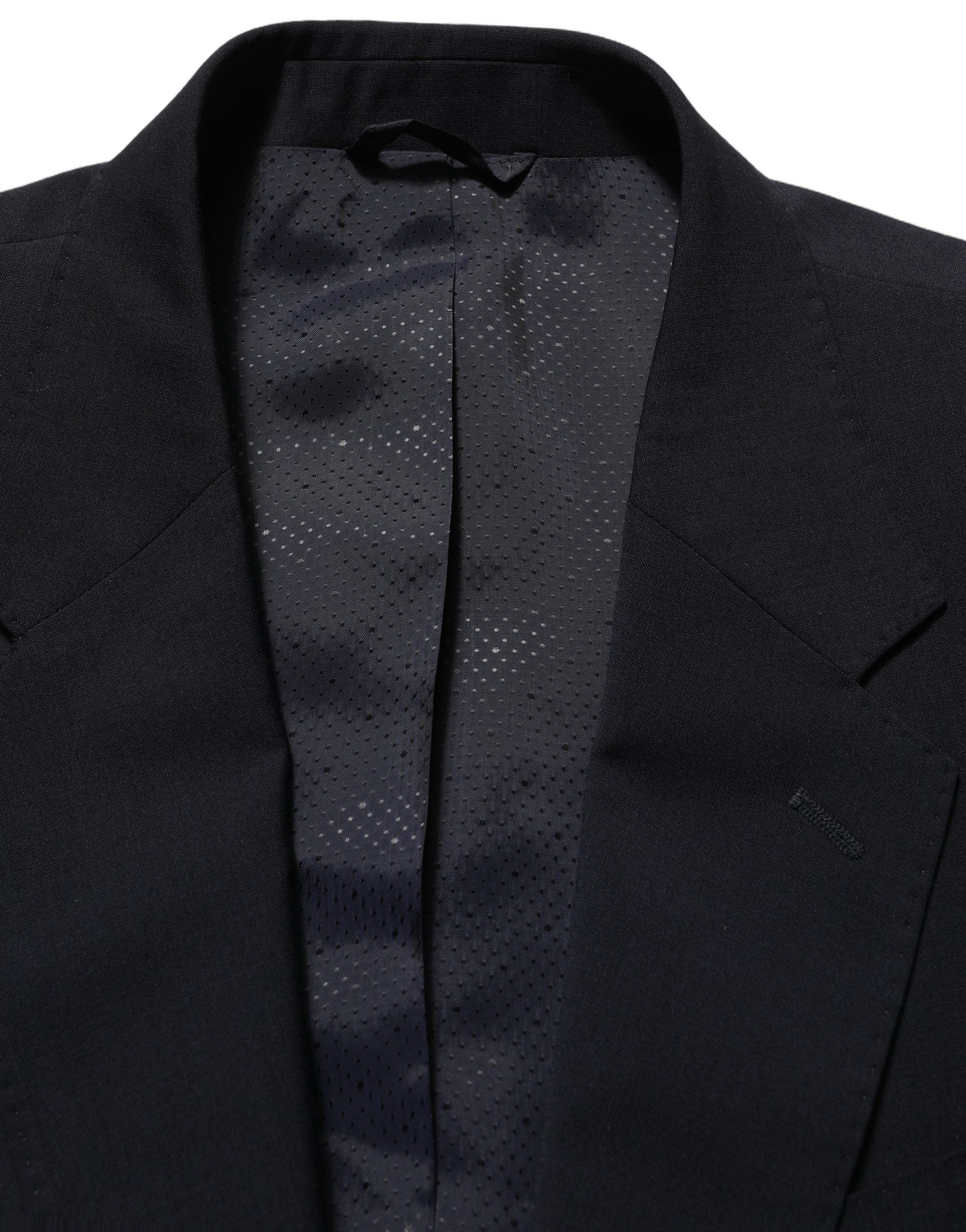 Wool-Blend Single-Breasted Blazer — Black