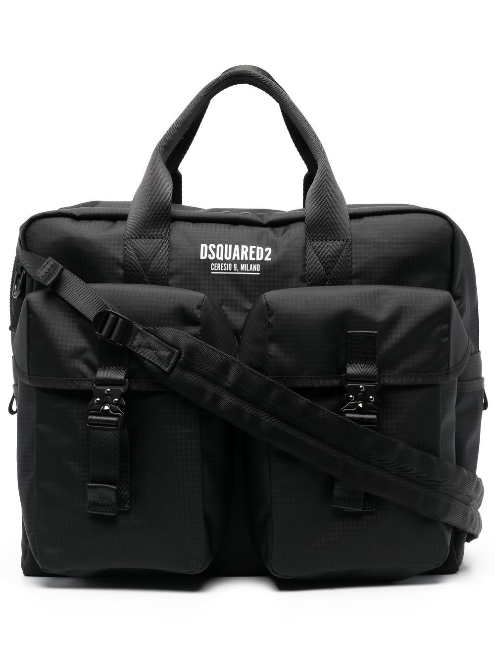 Double-patch laptop bag - Black
