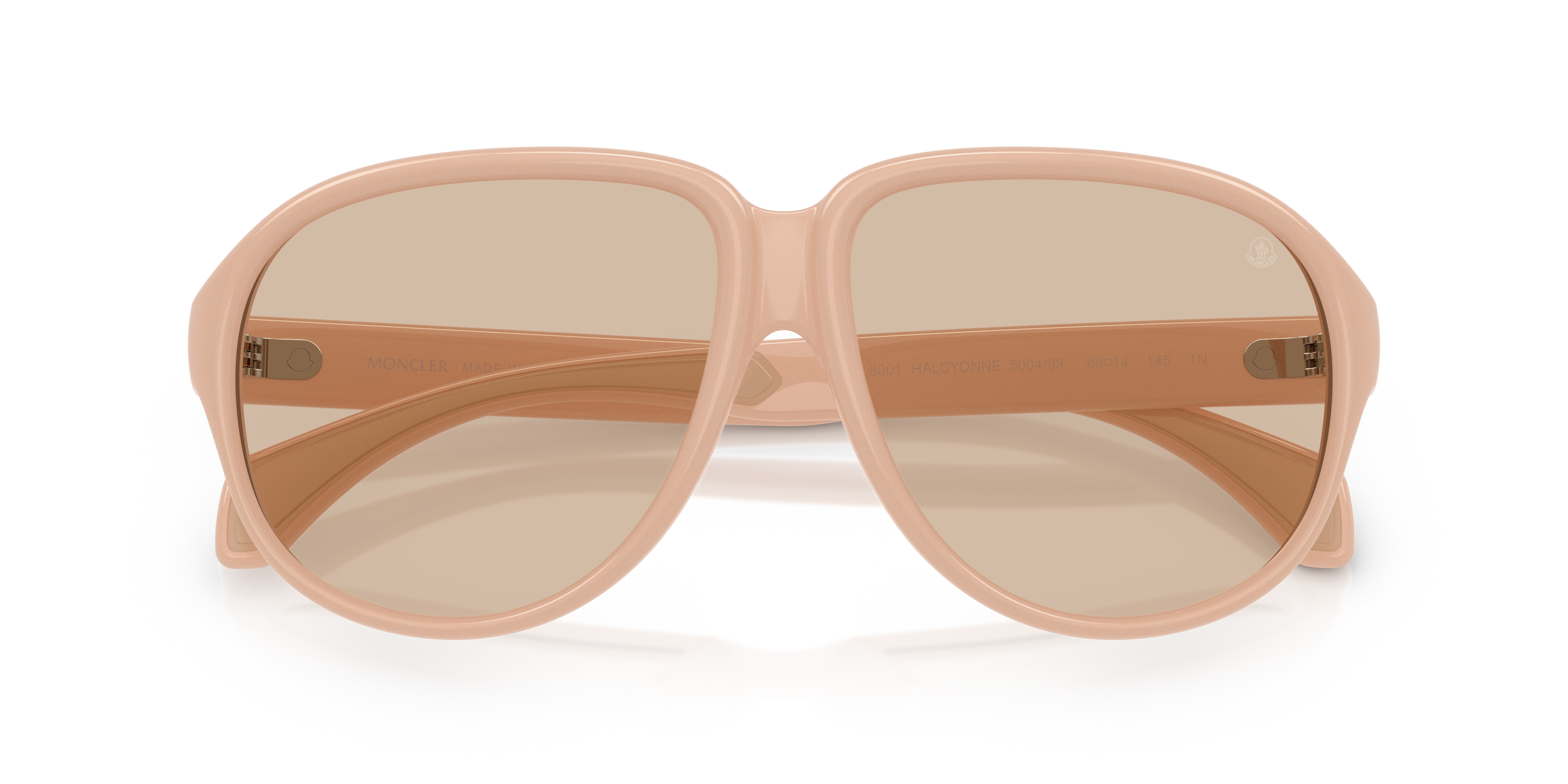 Moncler Unisex Moncler ME8001 HALCYONNE 500493 Sunglasses Injected Pink Brown Pilot Norma