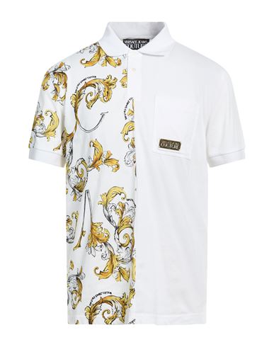 Man Polo shirt White Size M Cotton, Polyester, Polyamide, Elastane