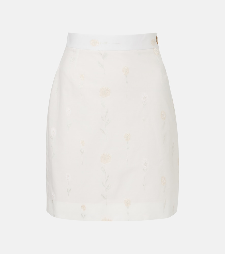 Floral cotton-blend miniskirt