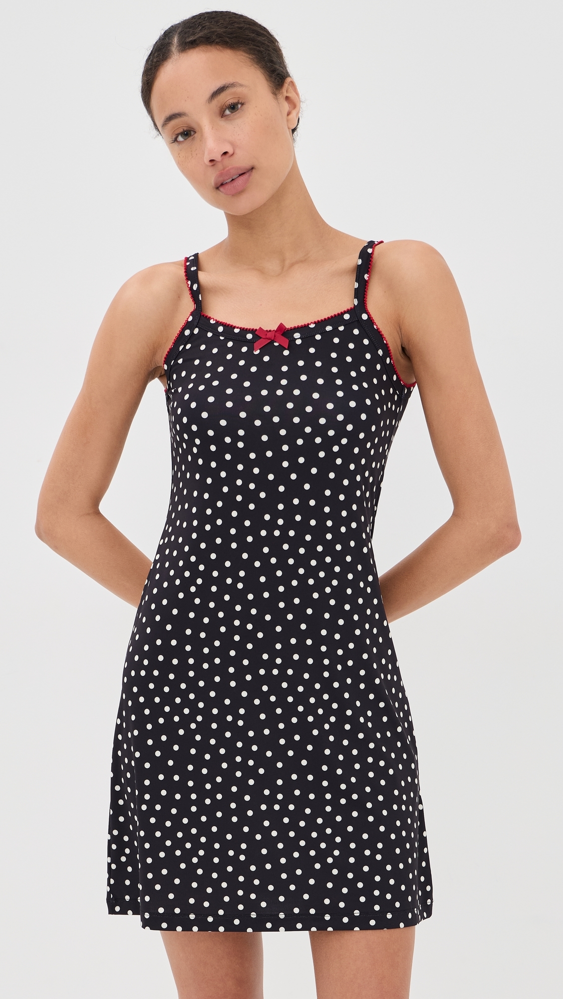 Slip Dress Black/White Dots