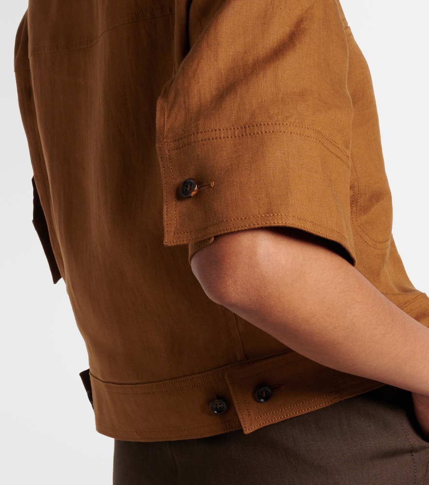Cropped linen shirt