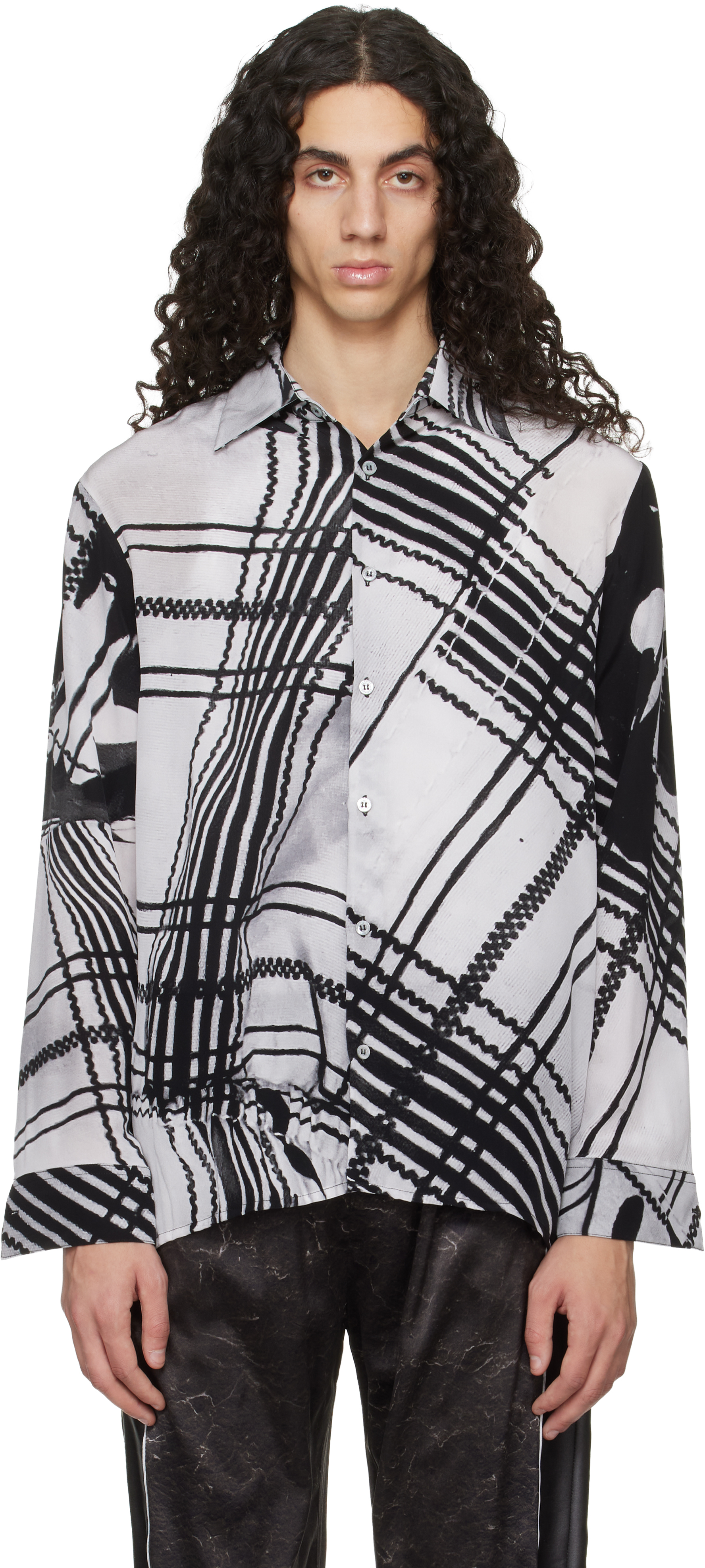 Black & White Clothing Facilities Silk Shirt