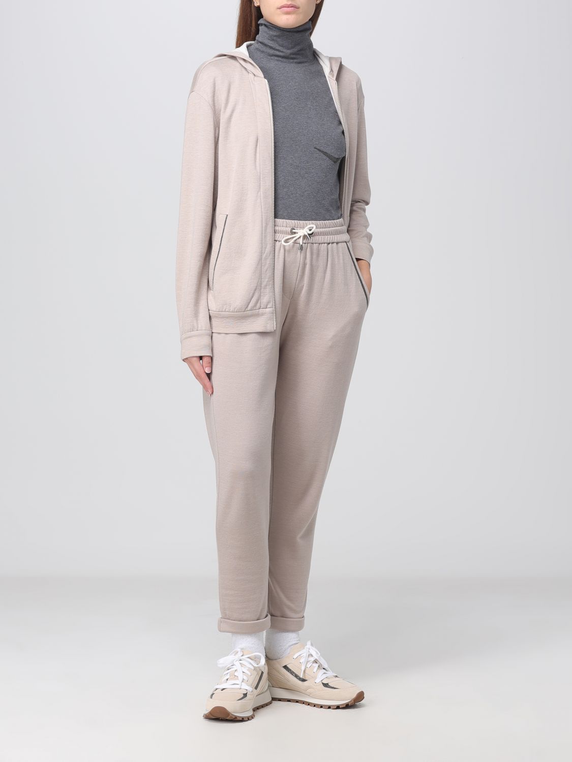 Pants in cotton and silk