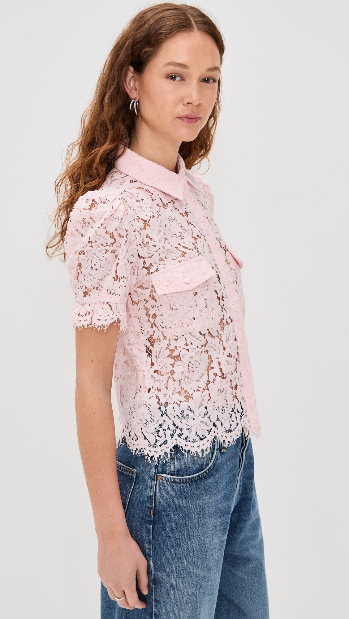 Generation Love Mina Lace Shirt Petal Pink