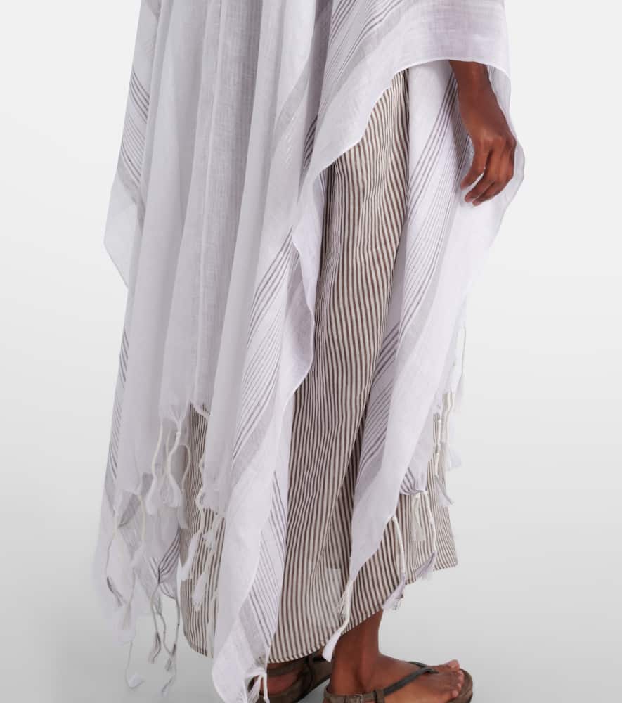 Fringed linen poncho