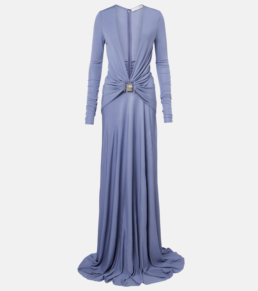 Bezel Quartz embellished maxi dress