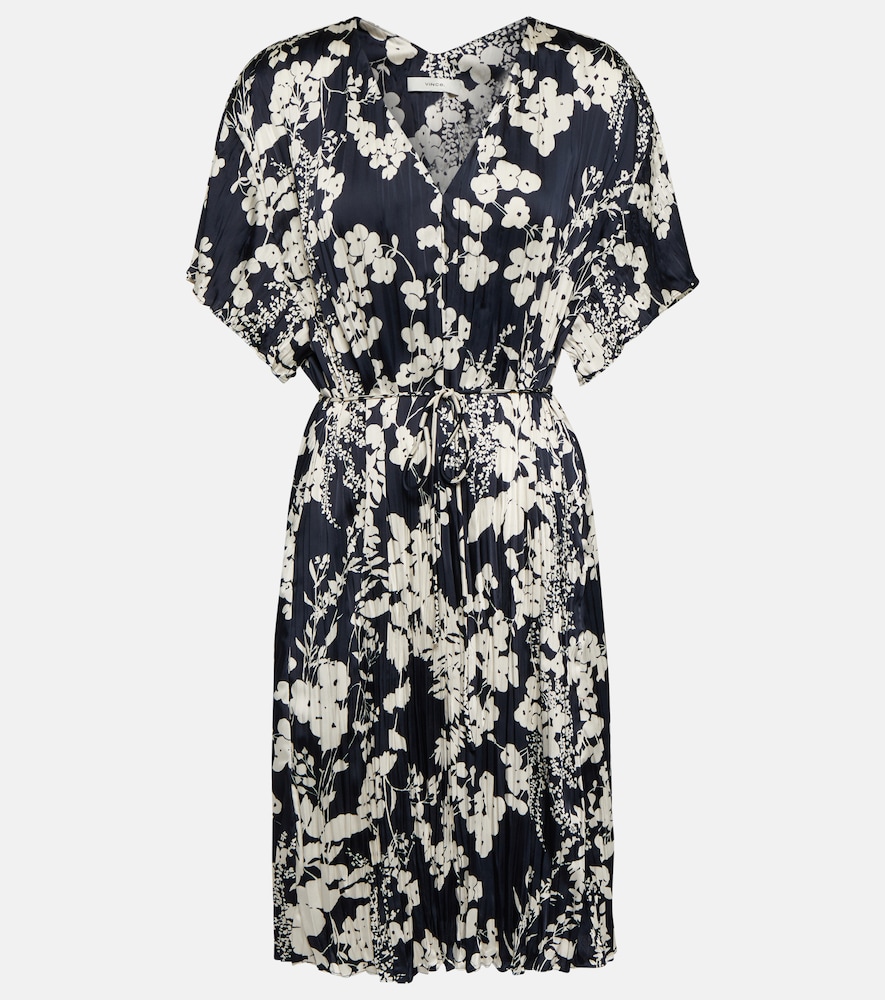 Vince V-neck floral belted minidress