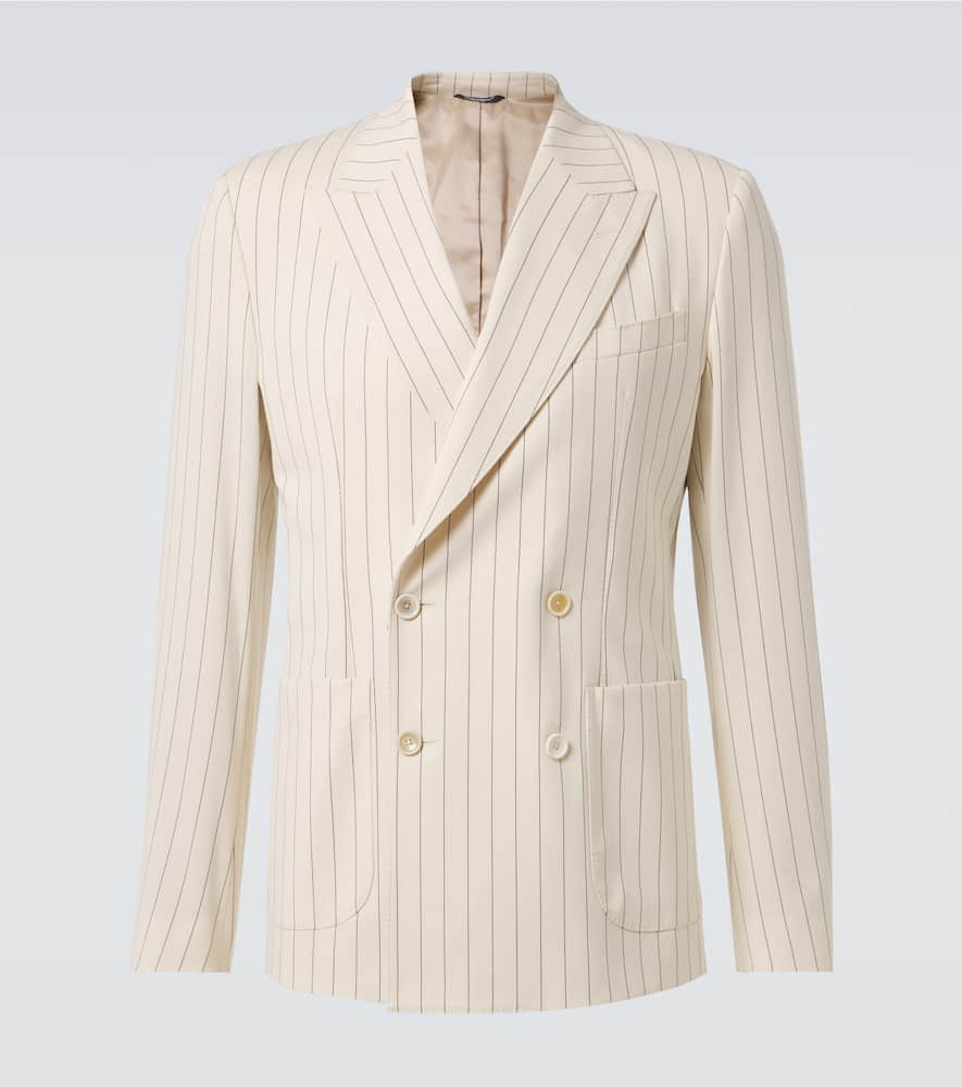 Striped cotton-blend blazer