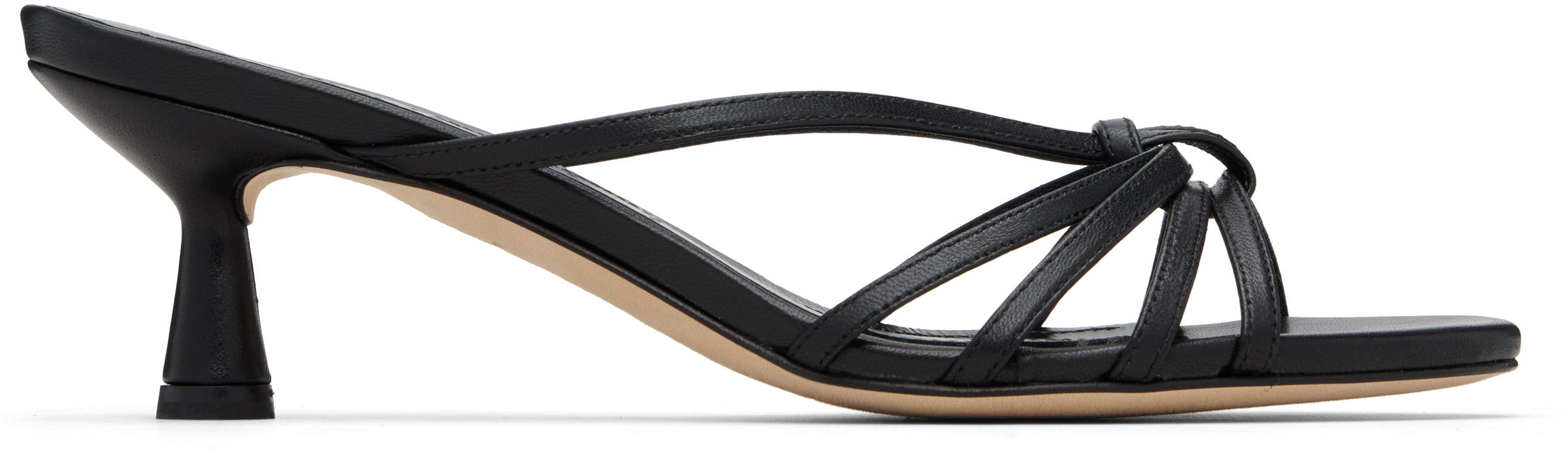 Black Abby Leather Heeled Sandals