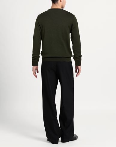 Montechiaro Man Sweater Military green Size 40 Acrylic, Virgin Wool, Cotton