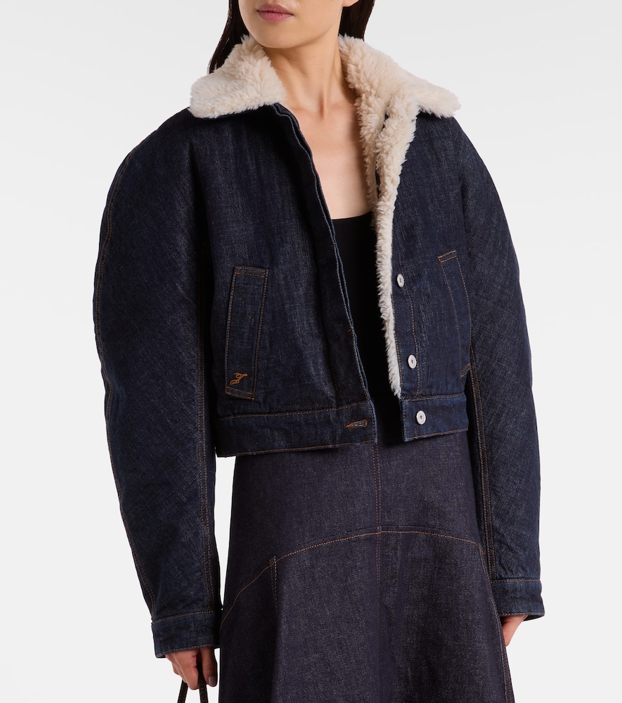 Denim blouson jacket