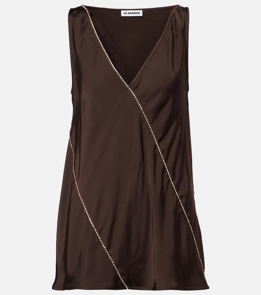 Embellished satin top