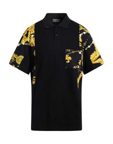 Man Polo shirt Black Size XL Cotton, Polyester, Polyamide, Elastane