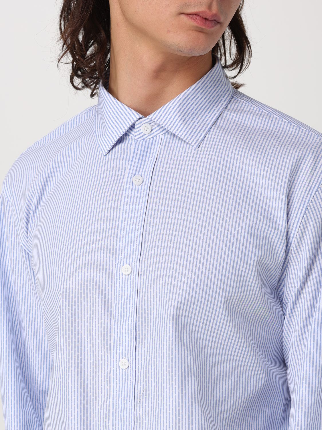 Shirt Men color Gnawed Blue